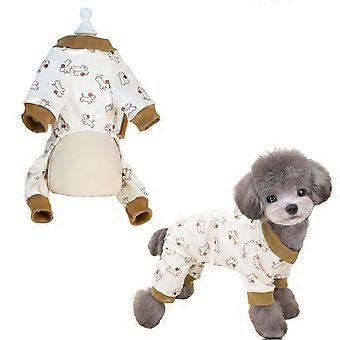 Dog Pajamas for Small Dogs 4 Leg Dog Clothes Soft Stretchy Velvet Dog Pjs Puppy Clothes  Cat Pajamas Dog Onesies Clothing (khaki)
