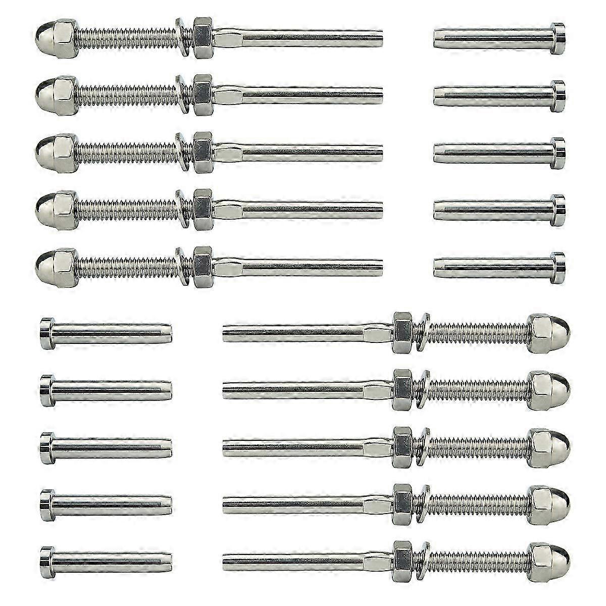 ערכת מעקה כבל בורג וכדור דוושה התאמת קצה 0.32 ס"מ, T316 כיתה ימית נירוסטה PO