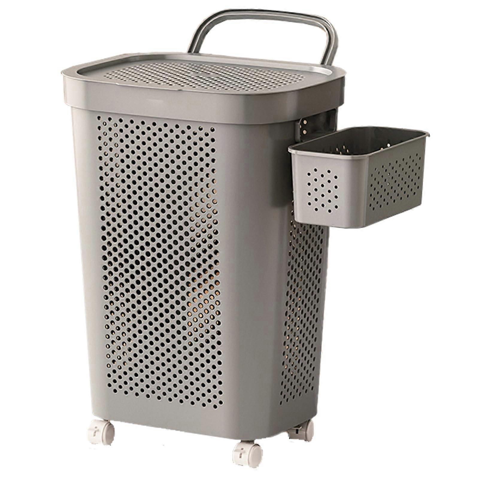 Extra Large Laundry Basket with Wheels and Handle, Plastic Laundry Hamper with Lid, 55 Gallon Capacity, Durable Design