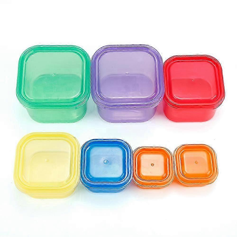 7Pcs Small Square Food Storage Lunch Boxes in Different Sizes