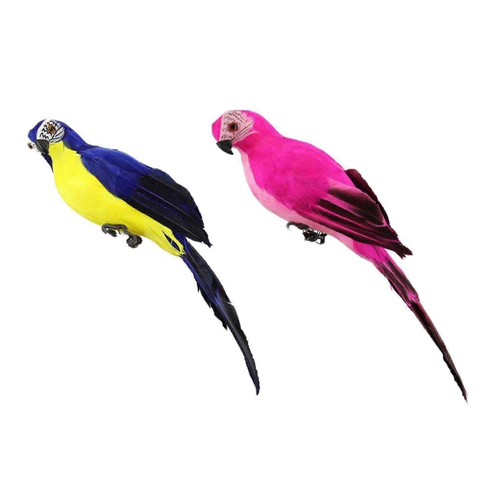 2Pcs Simulation Parrot Statue Party Favors for Patio