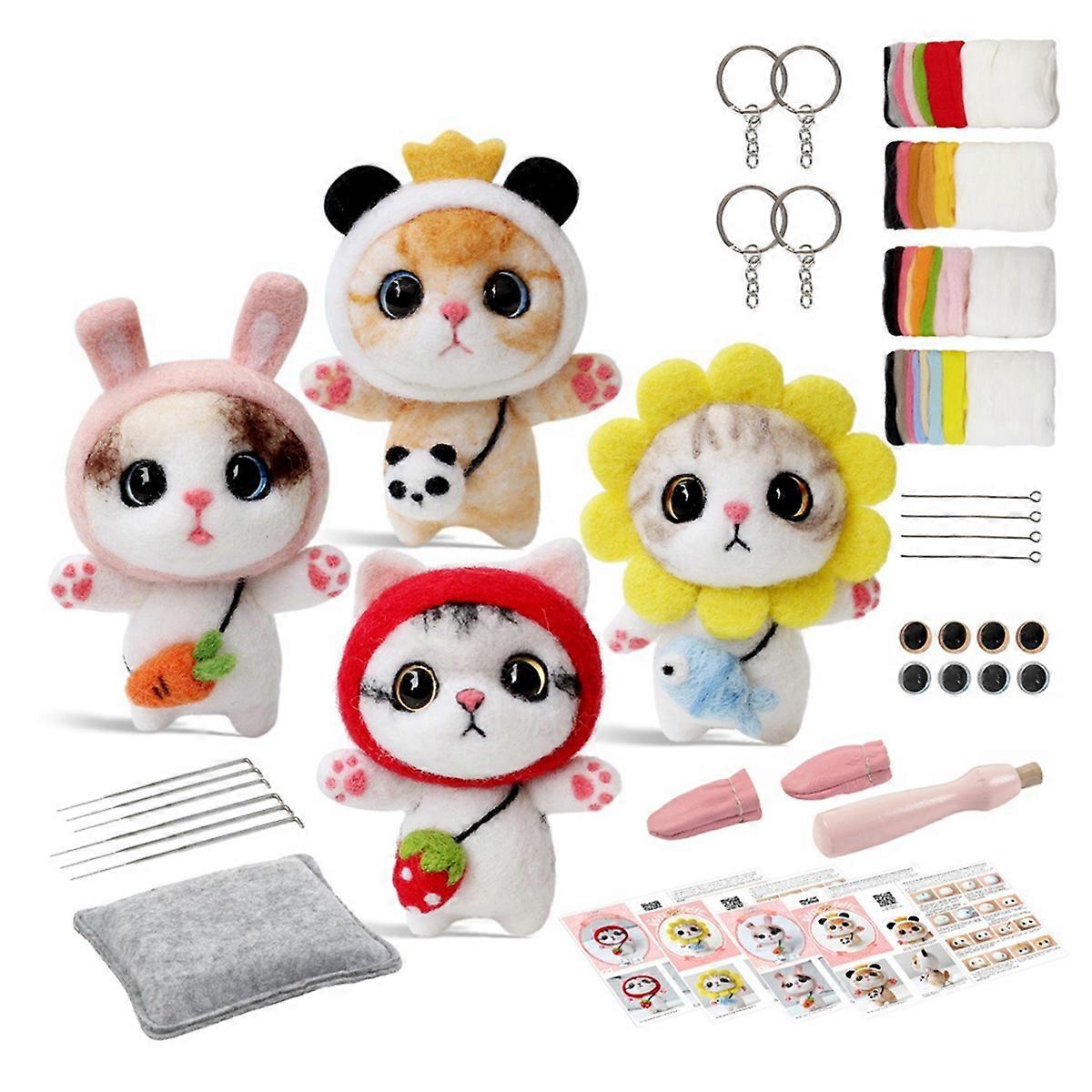 Cats Dolls Needle Felting Kits for Beginner