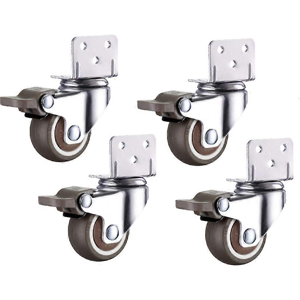 Castor Wheels Rubber Swivel Casters with Brakes, 150kg Load Capacity, 4pcs Heavy Duty Furniture Casters for Easy Mobility