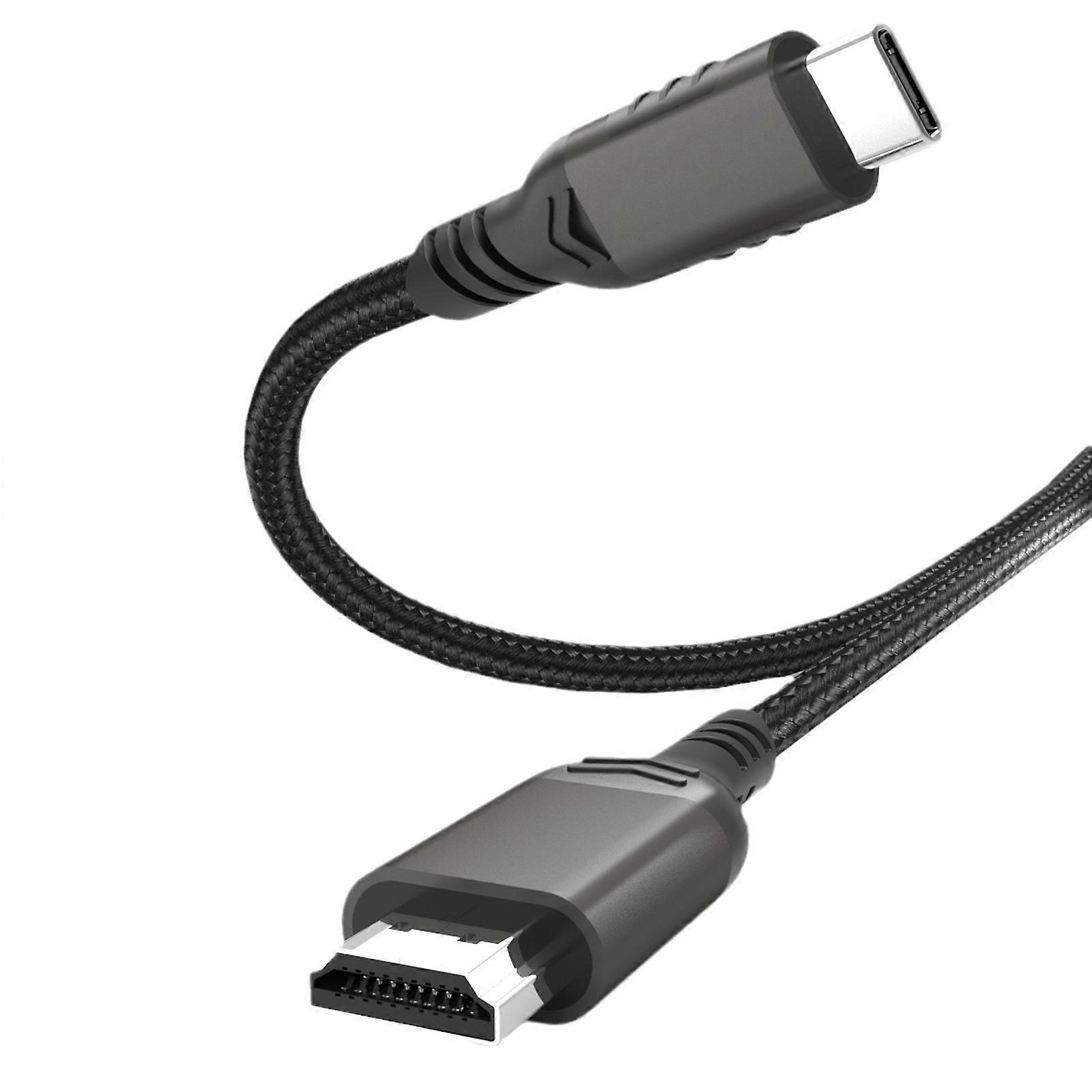 4K Type C to HDMI-Compatible Cable USB C to HDTV Display Adapters Converters Cord for Laptops Insert and Use