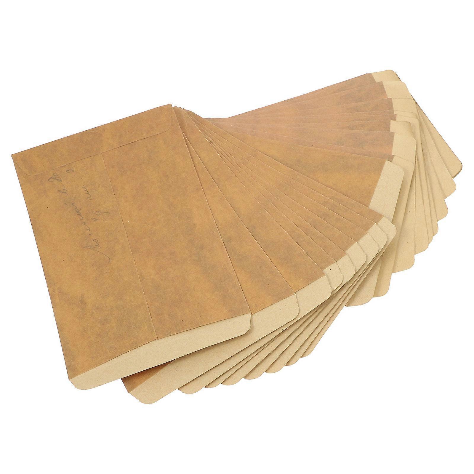 Brown Kraft Paper Envelopes for Storage Seeds Coins Wages with Simple Practical Design 20pcs