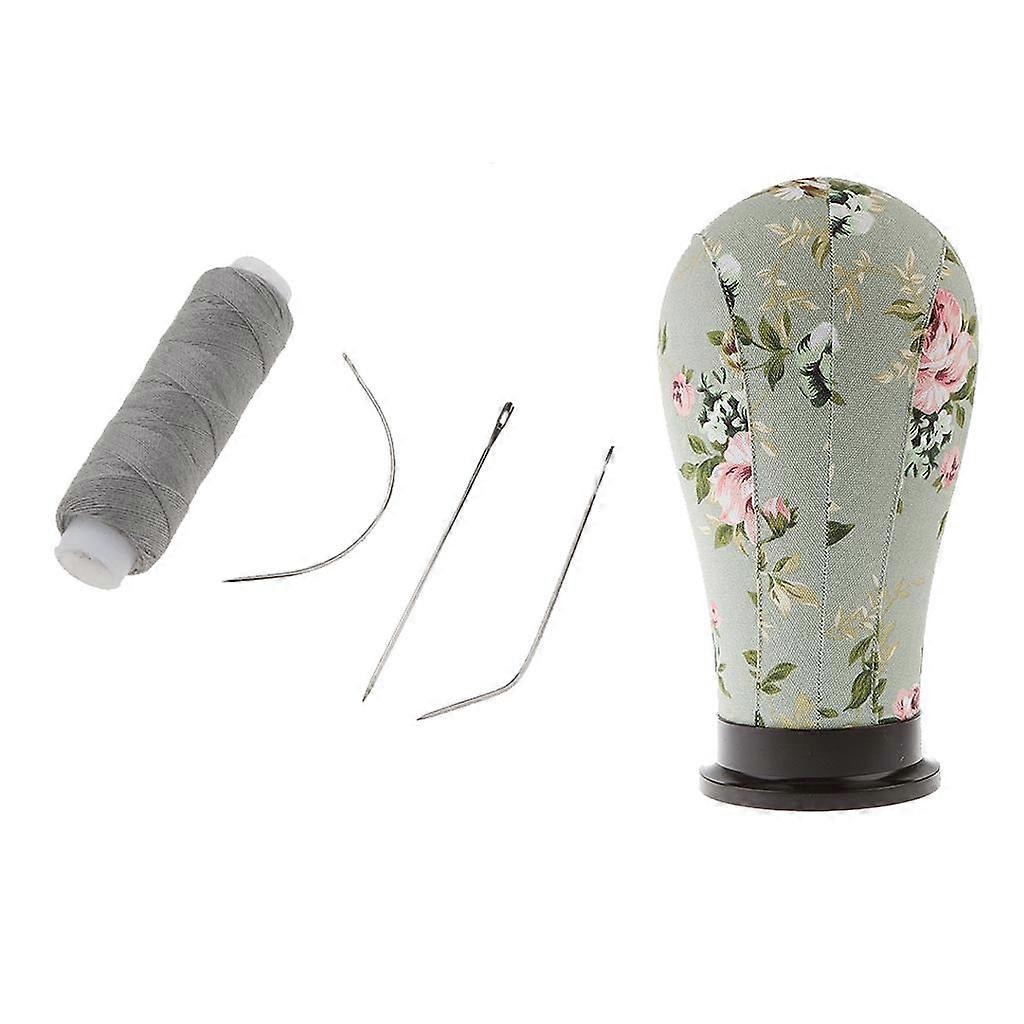Mannequin Head Canvas Block Wig Making Display+Hair Sewing Thread+3x Needles