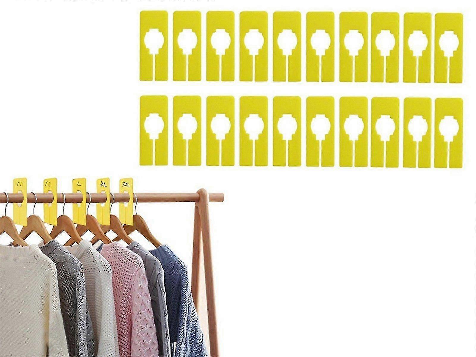 20 قطعة خزانة رف فواصل قابلة لإعادة الاستخدام خزانة ملابس شماعات فواصل أصفر