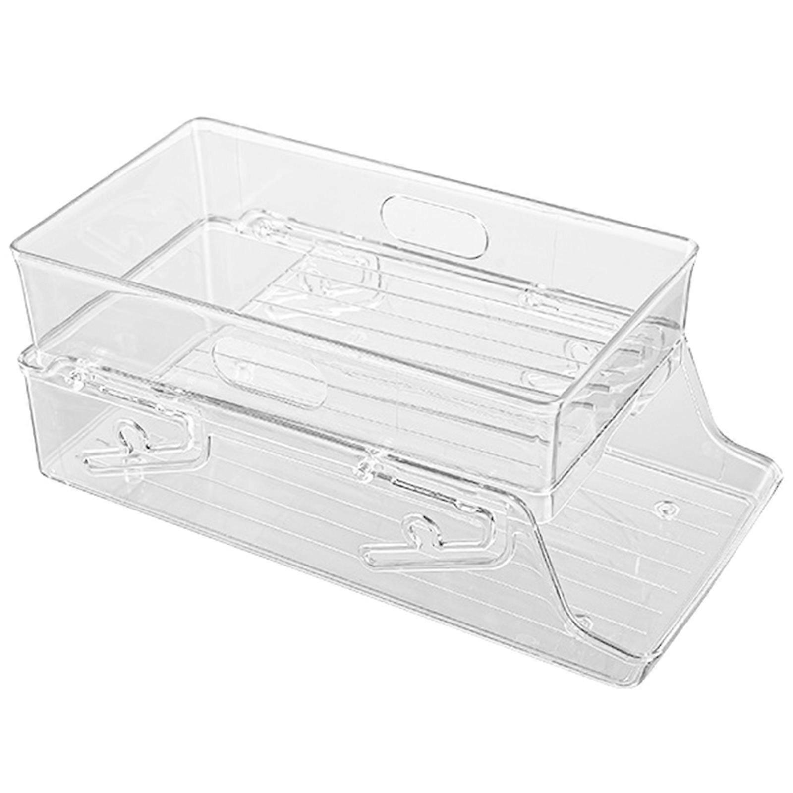 Convenient Can Storage Rack Foldable Fridge Can Dispenser Double Layer Beverages Organizer Rolling Beer Holder Box