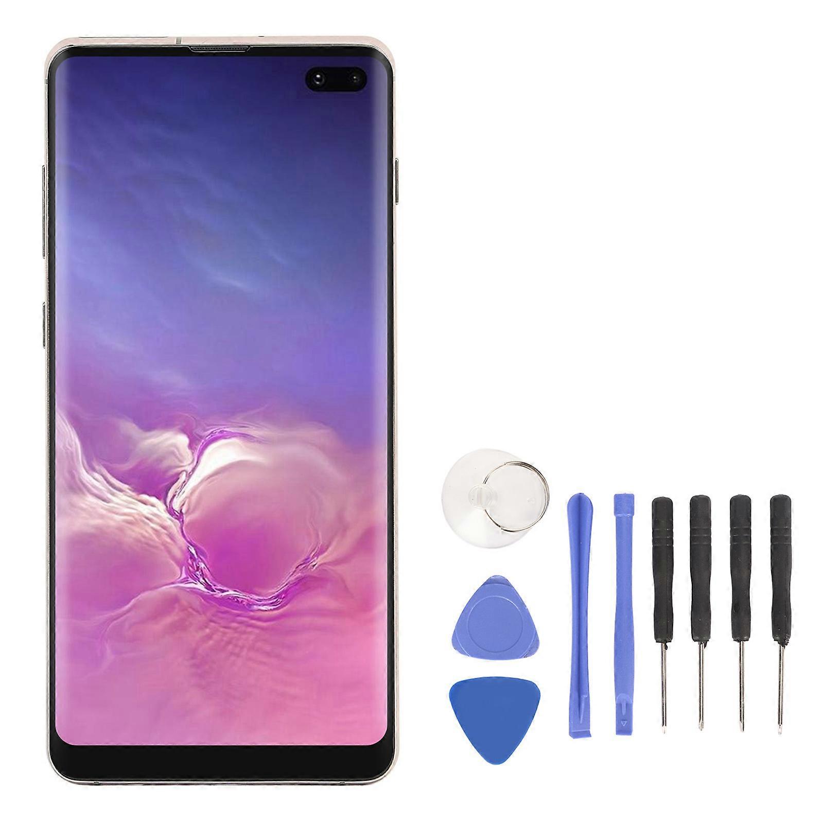 6.4inch Phone Screen Replacement for Galaxy S10 Plus LCD Display Digitizer Touch Assembly Repair Kit for SM G975F G975U G975W G975A Gold