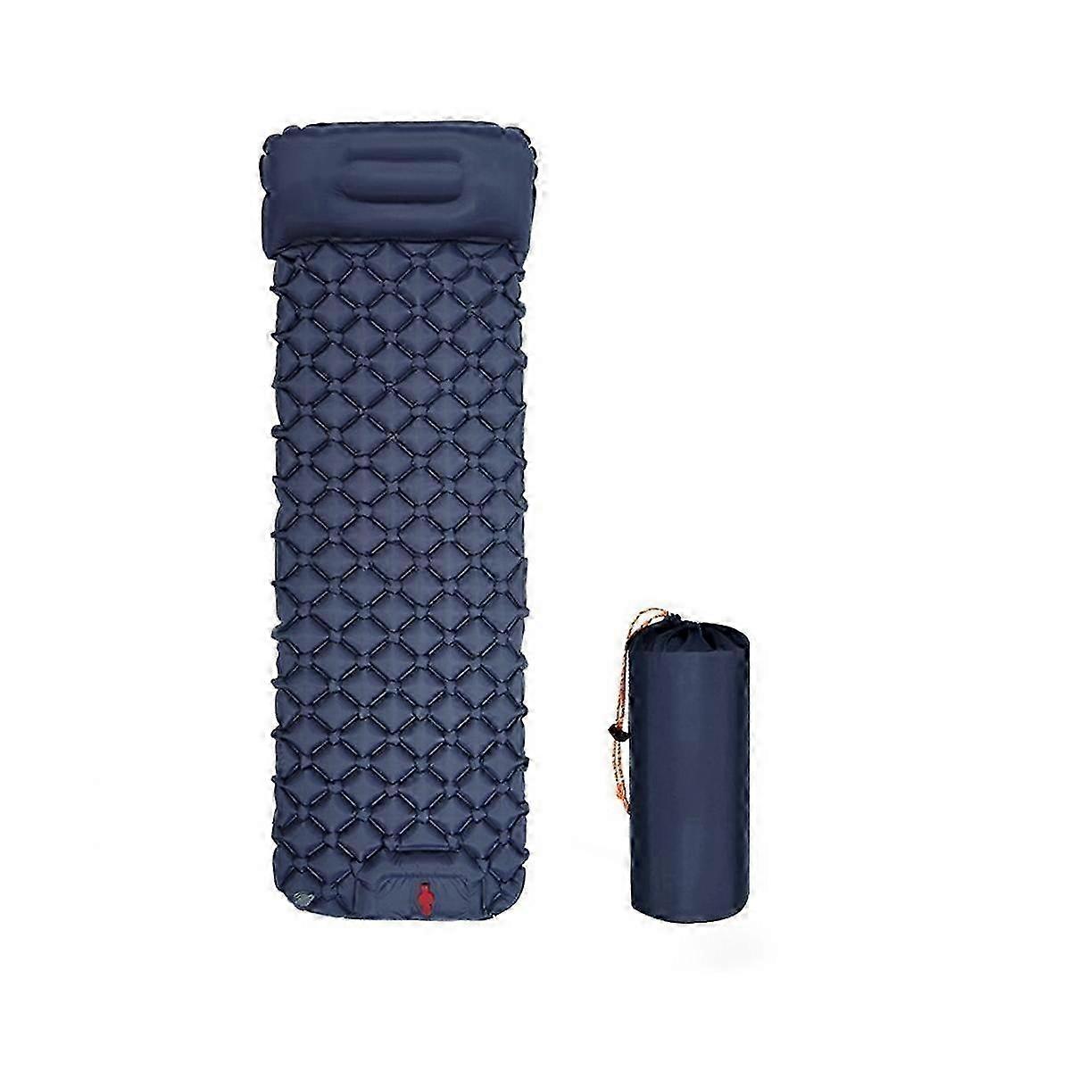 Outdoor Camping Inflatable Mattress Sleeping Pad with Pillows Ultralight Air Mat Built in Inflator