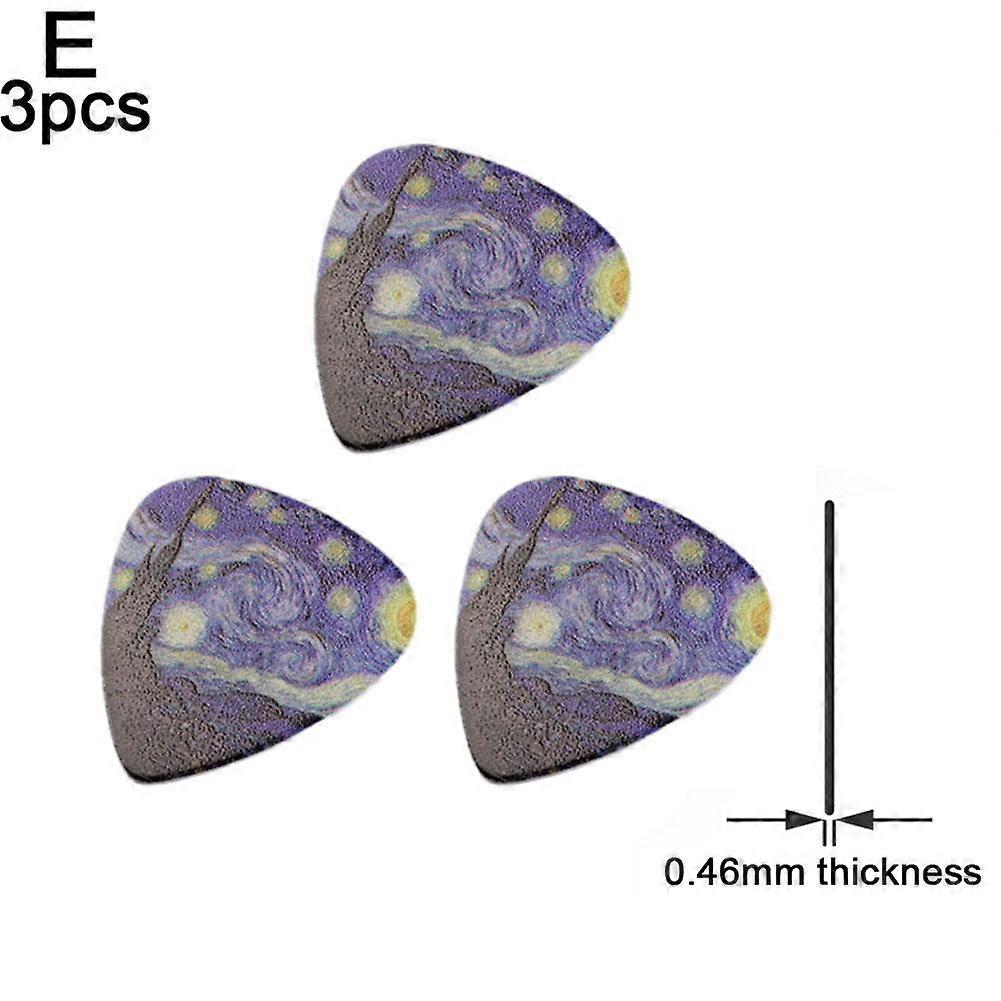3 pieces of 0.46mm(E)$ featured starry sky guitar picks