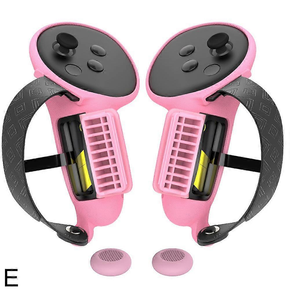 Pink (E)$for Quest3/Meta quest3S silicone handle cover handle cover with battery opening accessories