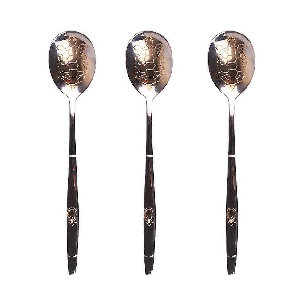 Handy Metal Spoons with Innovative Turtle Pattern Perfect for Cooking and Eating