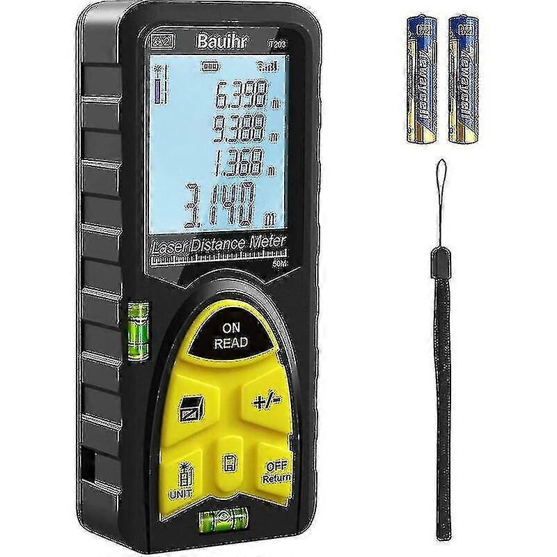 50M Laser Measuring Instrument Set, 165Ft Laser Distance Meter, Portable Handheld Digital Measuring Tool With Level