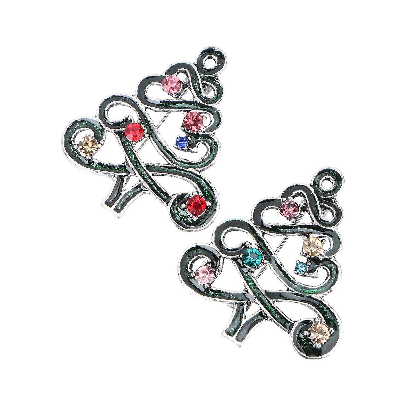 装飾ブローチコサージュアクセサリークリスマスフェスティバルコスチュームデコレーション4x2.8cm 2セット