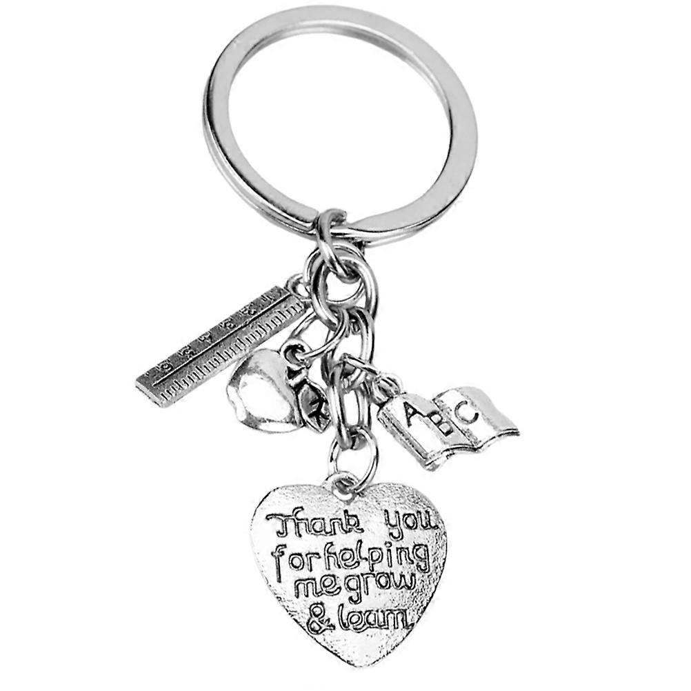 Steel Keyring Teacher Appreciation Key Chain General Style Work Anniversary Keychain 9x3cm 0.4cm Thickness Simple Design 1Pc