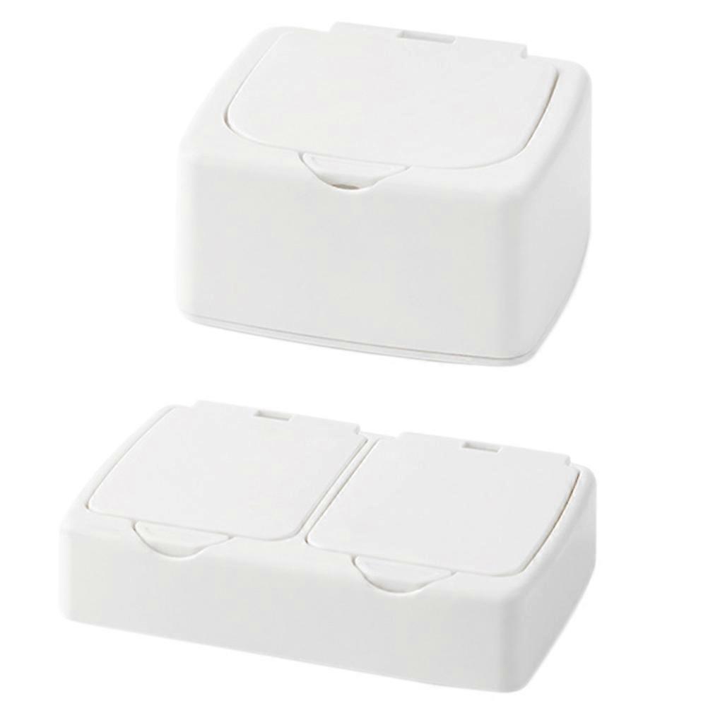 Plastic Boxes Desk Storage Holders Dispensers Containers Dustproof Organization 2Pcs