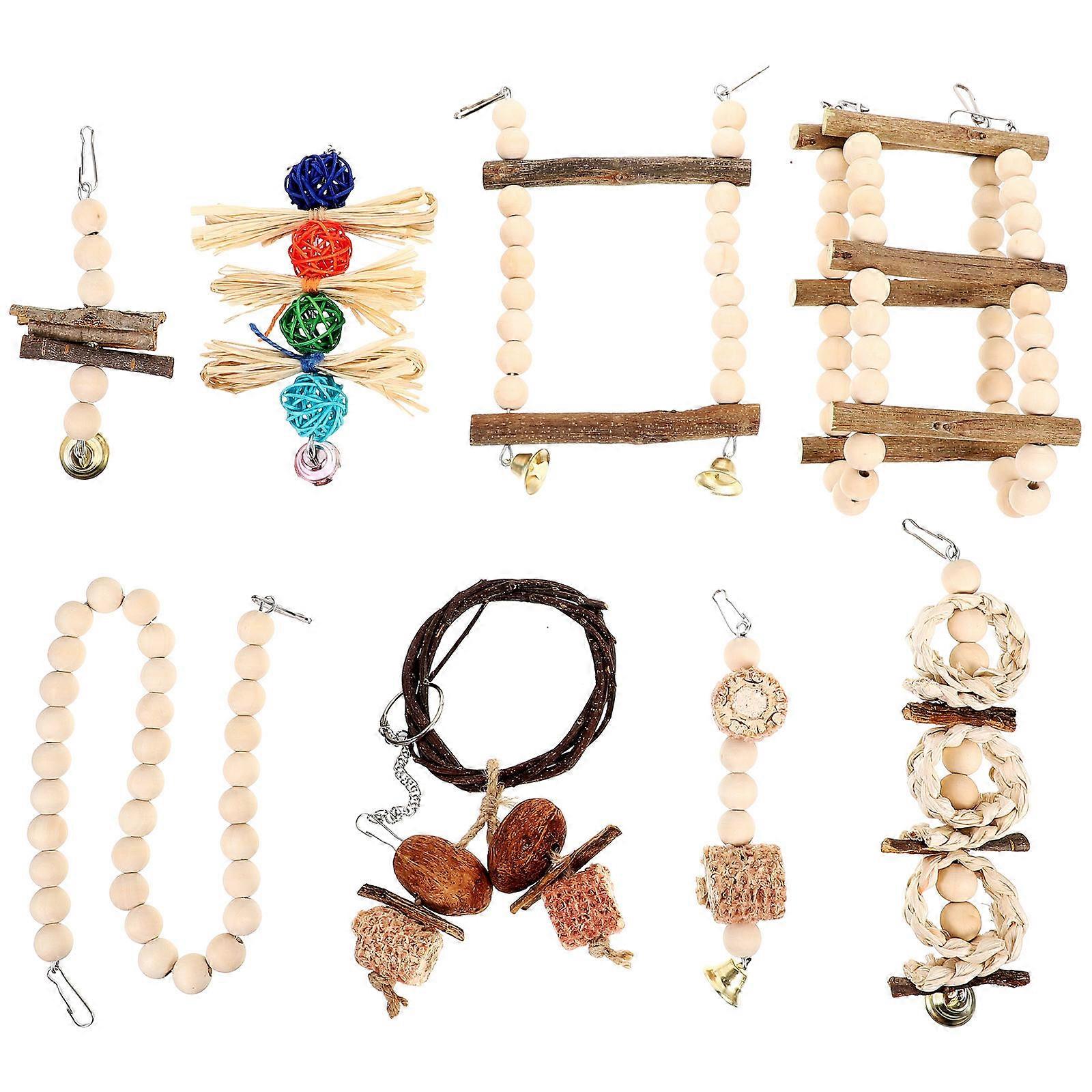 Bird Perch Swing with Apple Chew Toy for Large Parrots and Parakeets – Multifunctional Cage Accessory to Reduce Boredom and Encourage Play