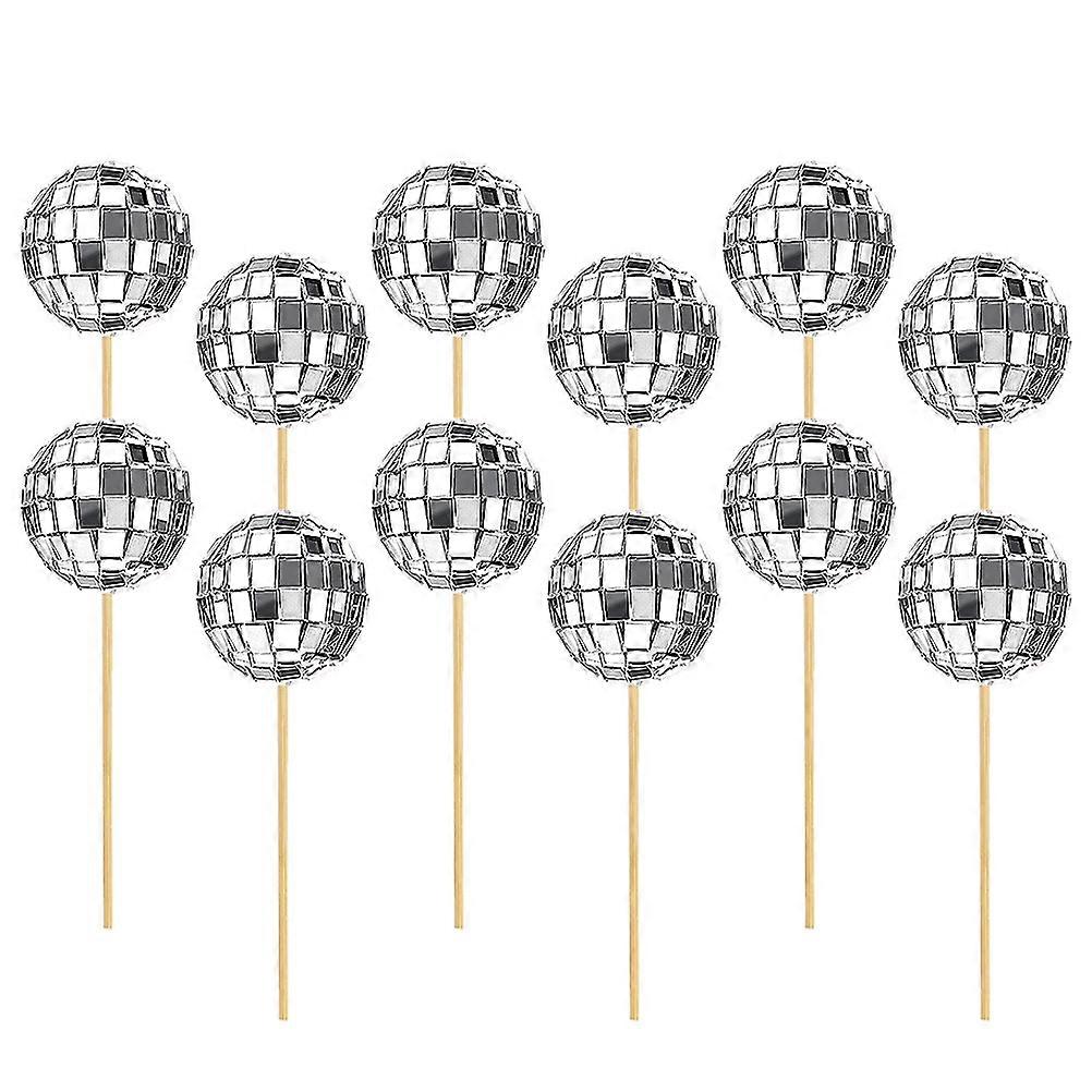Disco Ball Cupcake Cake Decoration Photo Props 12Set