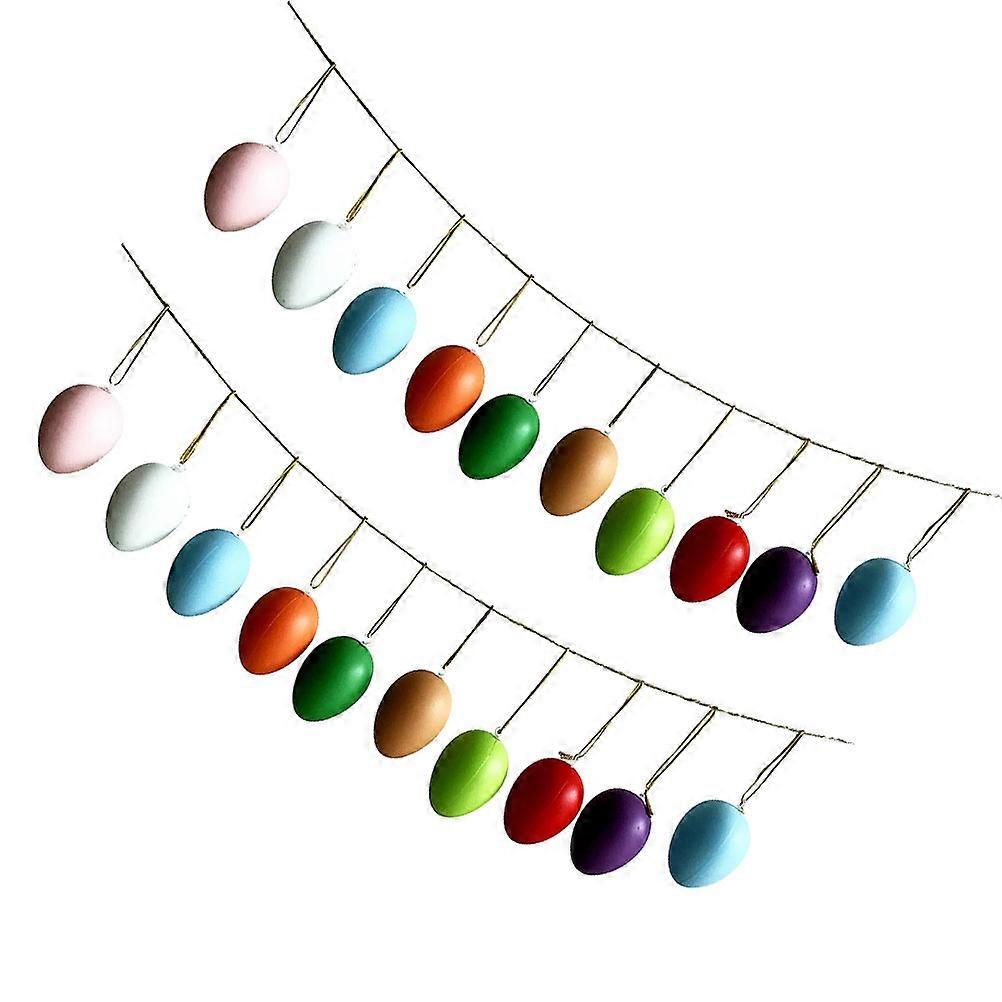 Egg Decoration Ornaments Plastic Pendant For Easter Party Decorations And 24Pcs