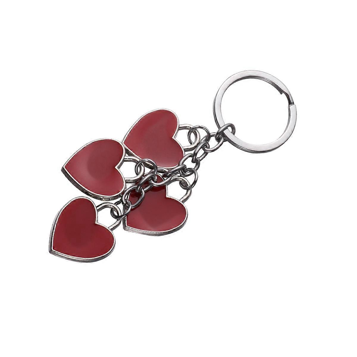 Cute Keychain Charms Heart Key Pendant Zinc Alloy for Valentine's Day and present Wrap Accessories 2Pcs