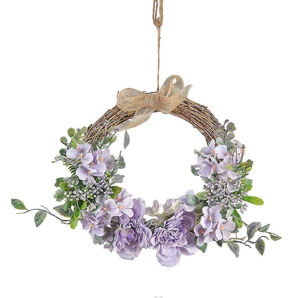 Indoor Wreath Valentines Day Wreath Study Decor Purple 33x27cm Elegant Style 1Set