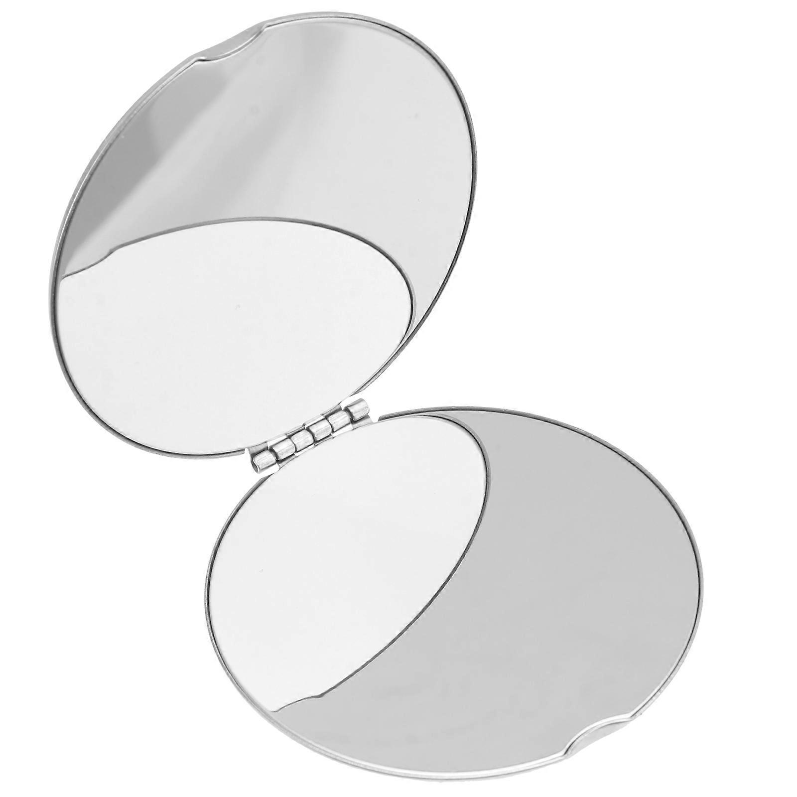 Portable Mirror Pattern Girl Portable Mirror Folding Makeup Cosmetic Tool Round 2.6×2.6×0.4in 1Set
