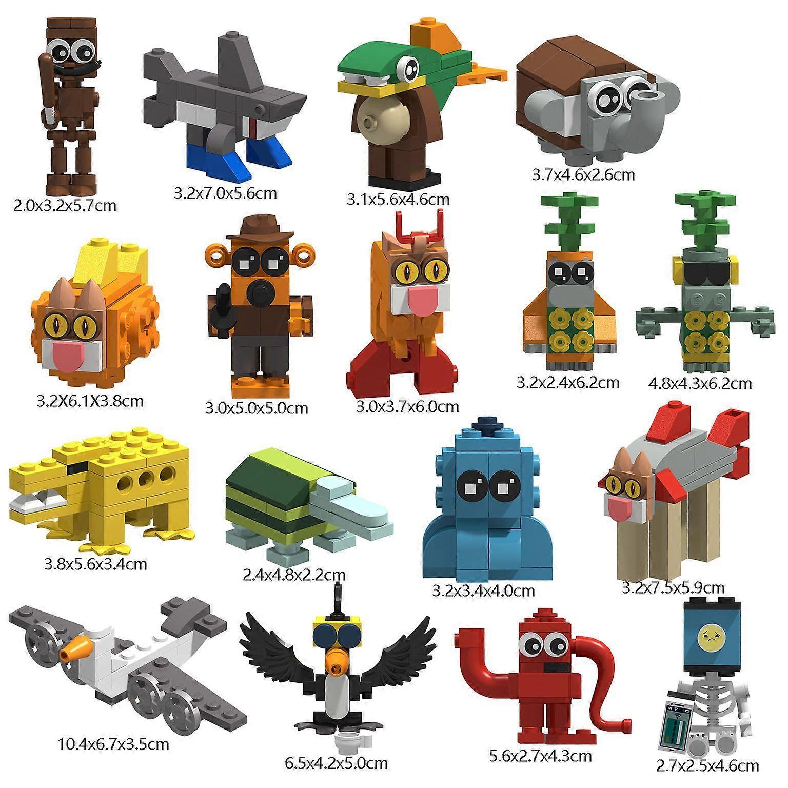 SIUVEY Set De Construction Tung Tung Tung Sahur – Figurine Tralalero Tralala – Animaux Brainrot Italiens – Déco Et Collection (864)