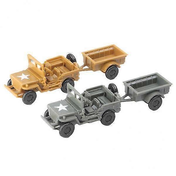 10x2 PCS Plastic 4D Model Kit 1/72 Truck w/ Trailer Sand Table Educational Toy