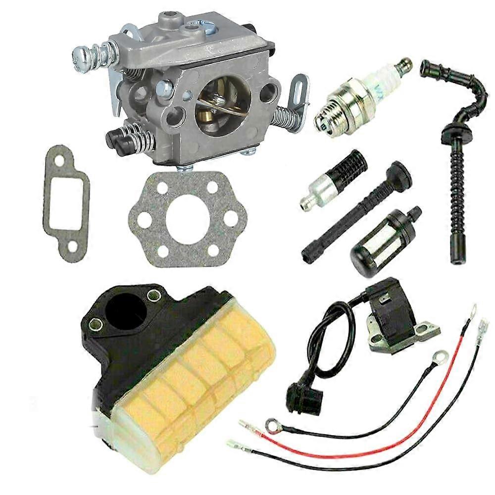 Carburettor Set Ignition Coil Spark Plug for Stihl MS210 MS230 MS250 021 023 025 with Intake Manifold Seals Fuel Hose Filter