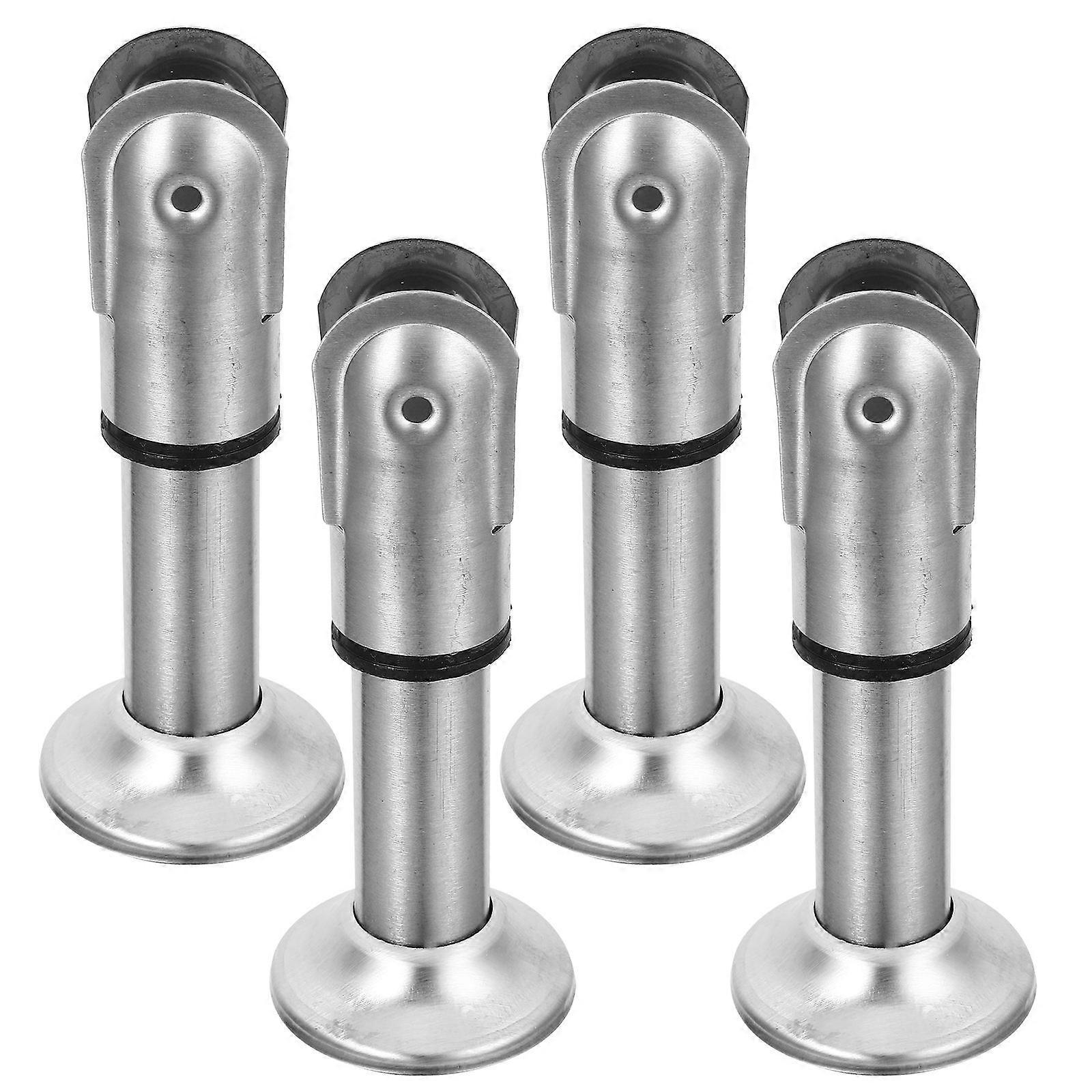 Public Toilet Partition Fittings Rectangular Sturdy Restroom Accessory Silver 4Pcs