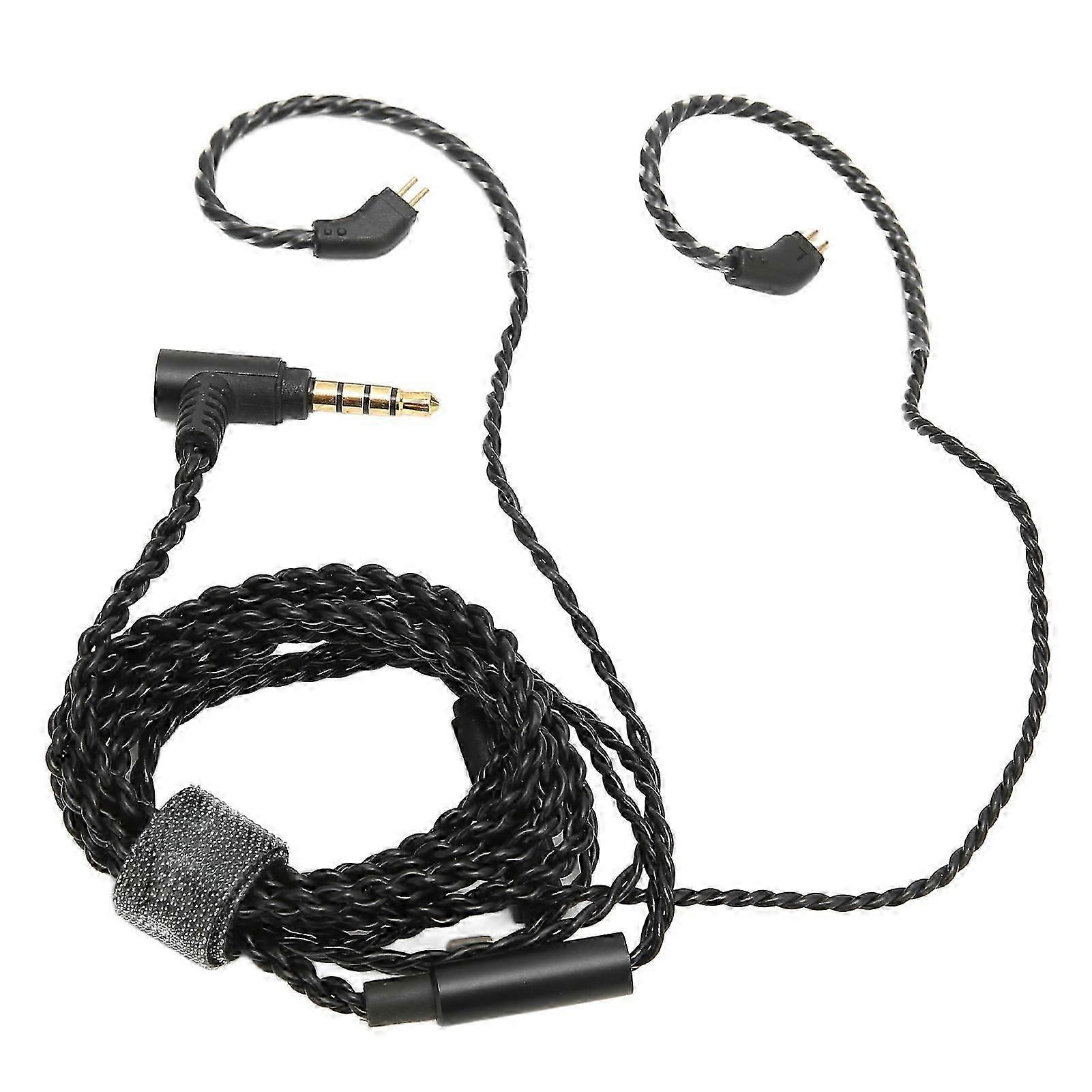 Earbuds Upgrade Cable 0.78mm 2 Pin 3.5mm Elbow Plug Pluggable Replacement Earphone Wire with Microphone