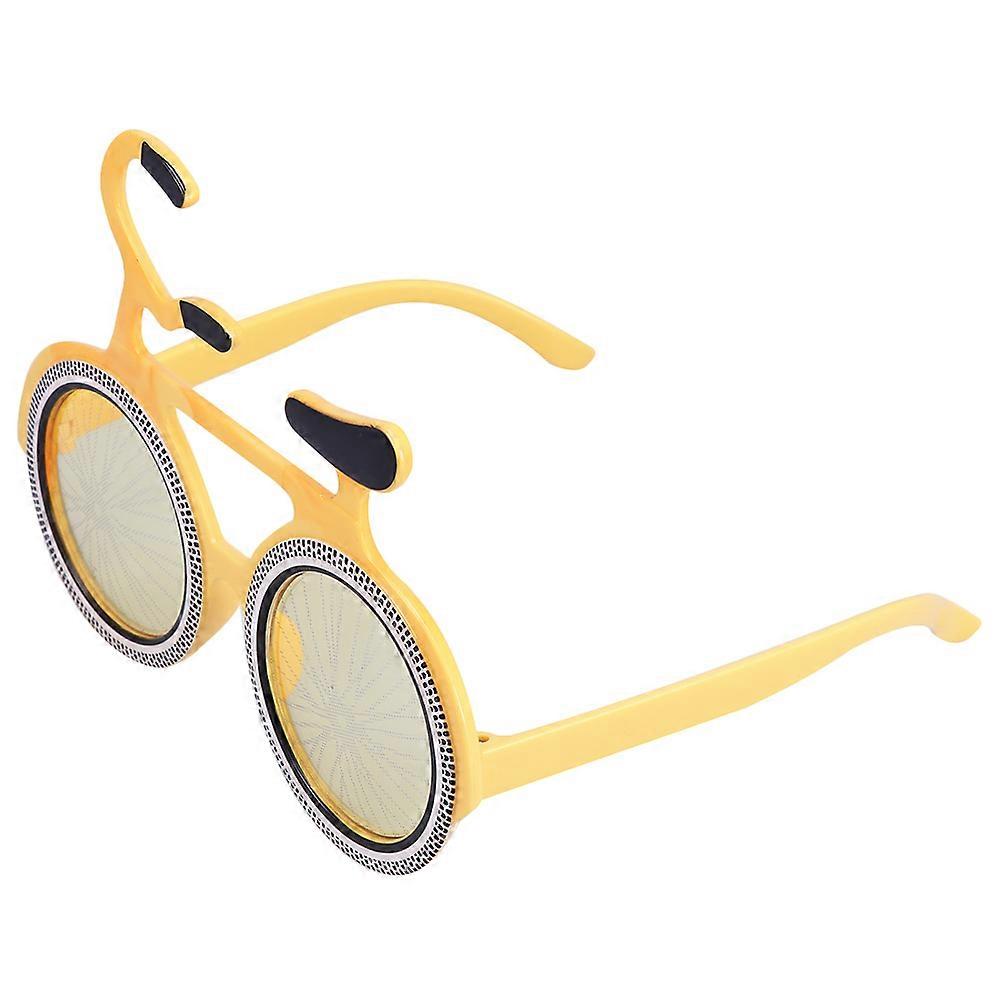 Funny Bike Shaped Party Eyeglasses for Festival & Photo Booth Use – Yellow Novelty Glasses Perfect for Birthdays and Beach Events