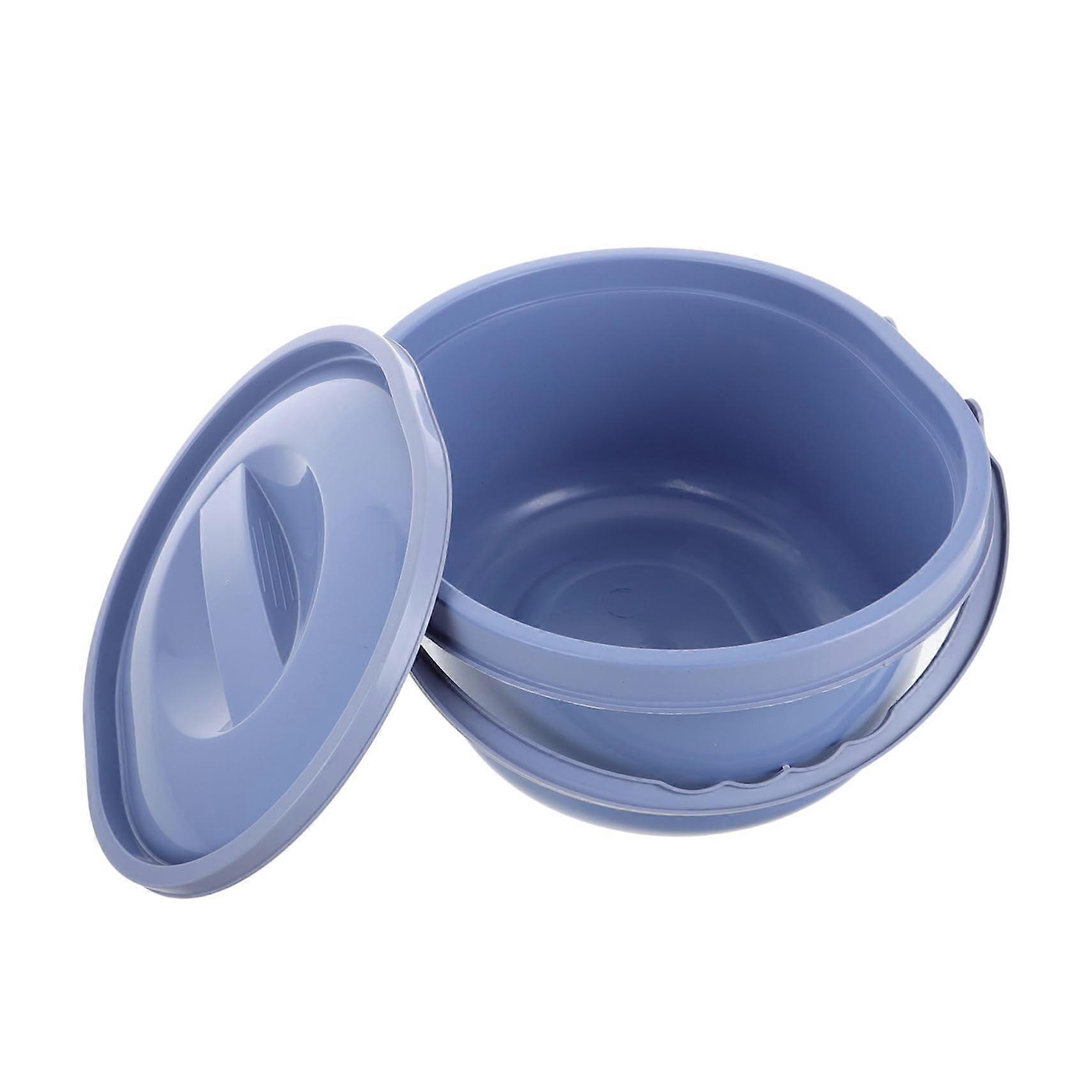 Portable Toilet Commode for Adults, Camping Toilet Seat with Lid, PVC Material, Sky Blue, Outdoor Toilet Solution