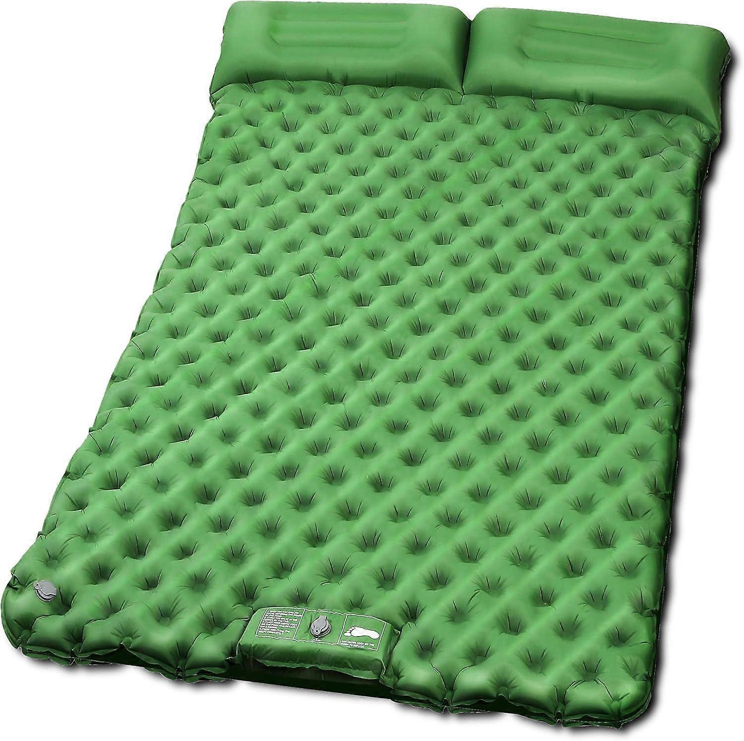 Deluxe Twin Camping Sleeping Pad, Double Ultralight Inflatable Camping Mattress with Pillow and Built-in Foot Pump for Backpacking, Hiking and Travel