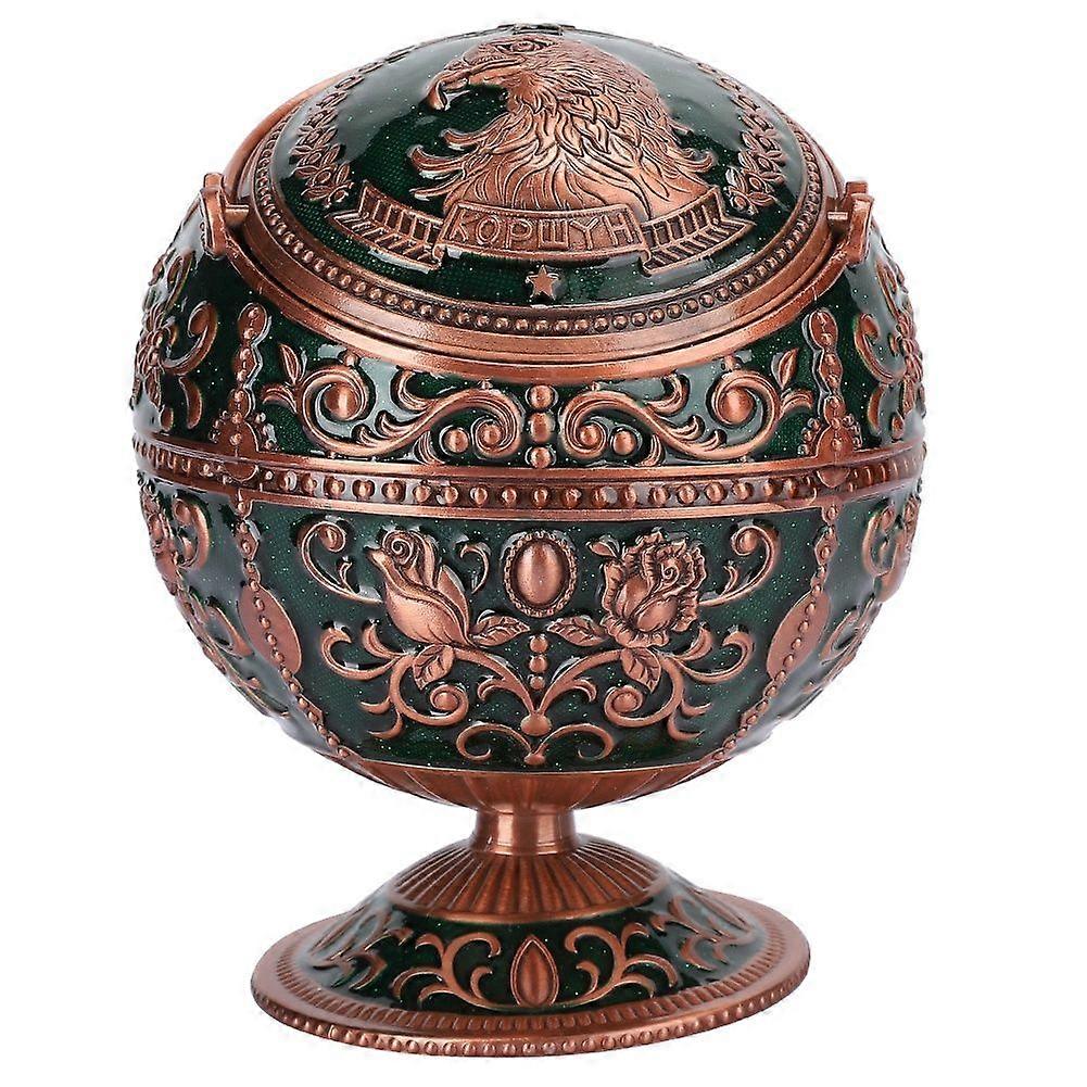 2025 أحدث طراز منفضة سجائر ريترو مع غطاء سبائك الزنك مبتكرة خضراء بيرد