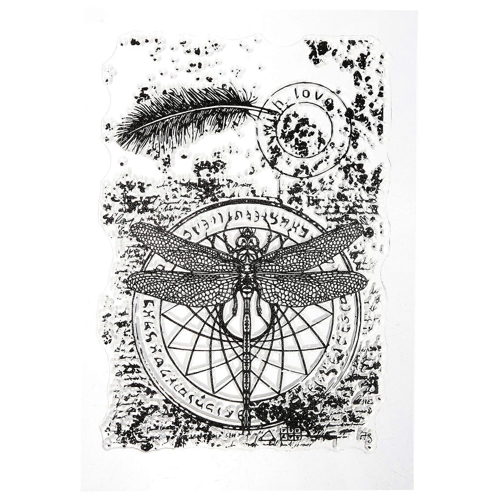 Transparent Dragonfly Scrapbooking Stamp, Reusable Clear Silicone Design for DIY Crafts, Journals, Cards and Letter Decoration