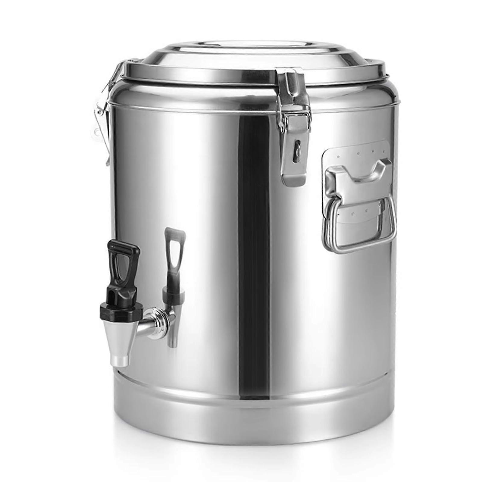 Insulated Barrel, Stainless Steel Drinking Dispenser, Thermal Hot and Cold Drink Dispenser with Tap/Sier/10 L 10L Sier