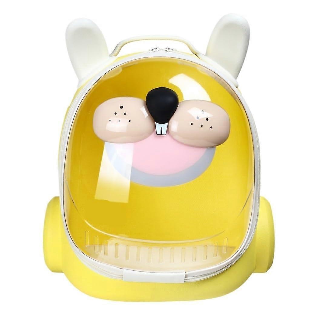Kitten Carrier Bag, Pet Carrier Bag, Portable Space Cat Carrier, Outing Bag, Transparent Bubble Rabbit Backpack (Yellow)