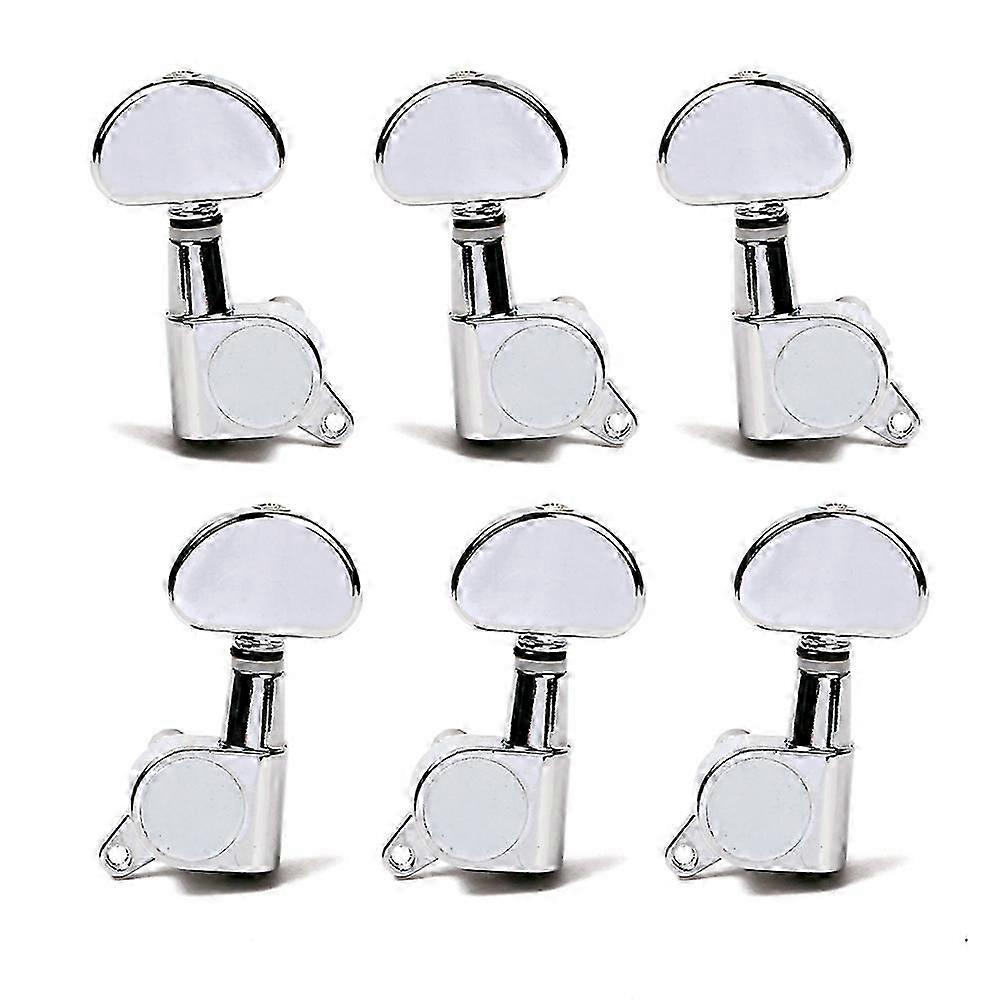 6 PCS 3L3R σφραγισμένες κεφαλές μηχανών δεκτών γόμφων συντονισμού χορδών ηλεκτρικών κιθάρων με τους δακτυλίους Ferrules βιδών στερέωσης για την ακουστική ηλεκτρική κιθάρα (ασήμι/