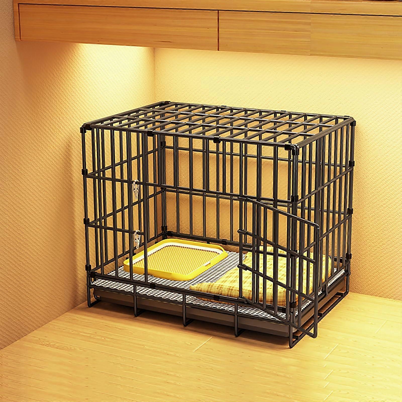 Puppy Crate, Pet , Small Dog Crate, Puppy Kennel, Foldable Pet Box with Tray, Inner Kennel for Small/Medium/Large Dogs/Black KeyJ