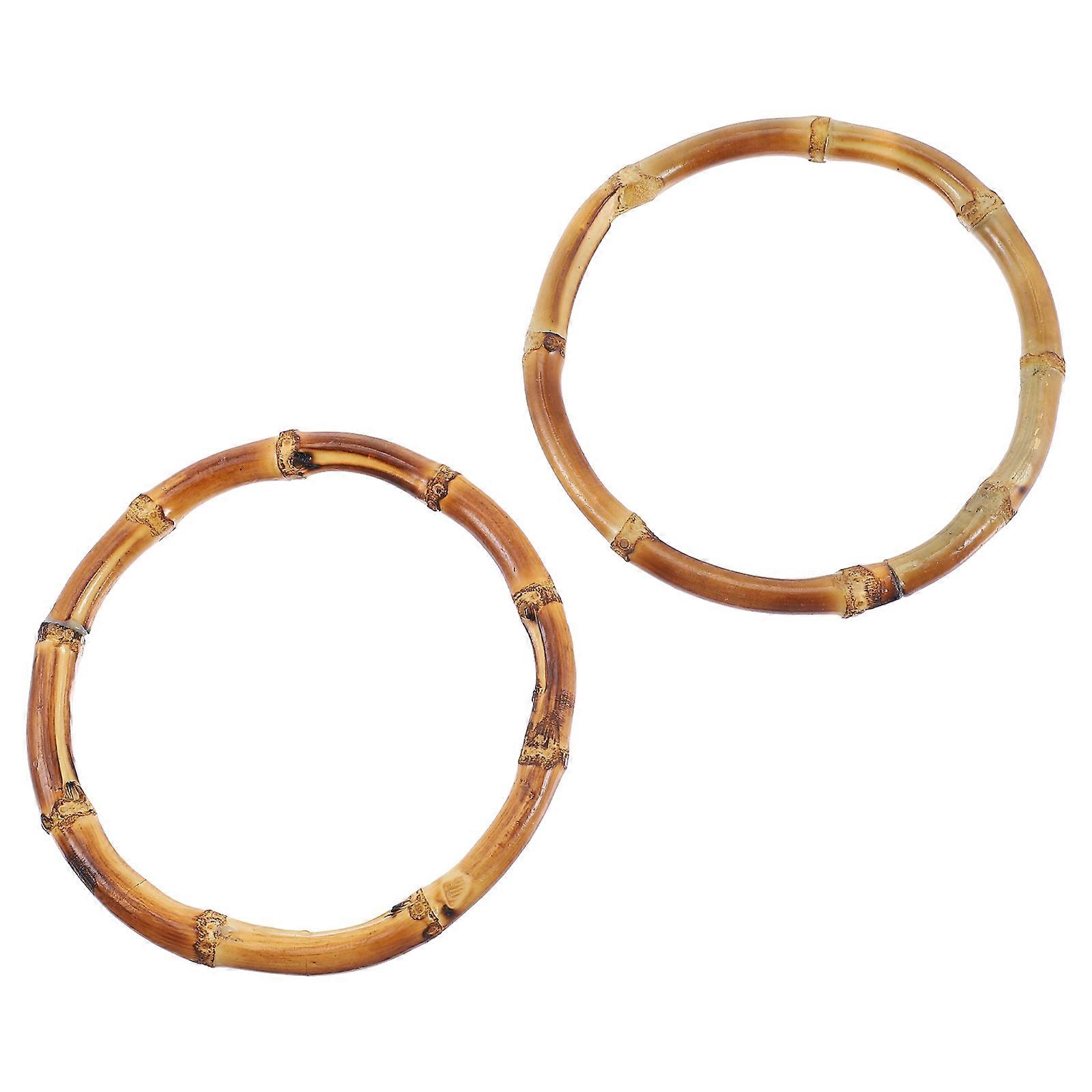 Bamboo Purse Handles for DIY Handbags Round Bag Accessories Durable Replacement Handles for Clutches and Purses Crafting and Bag Making 2pcs