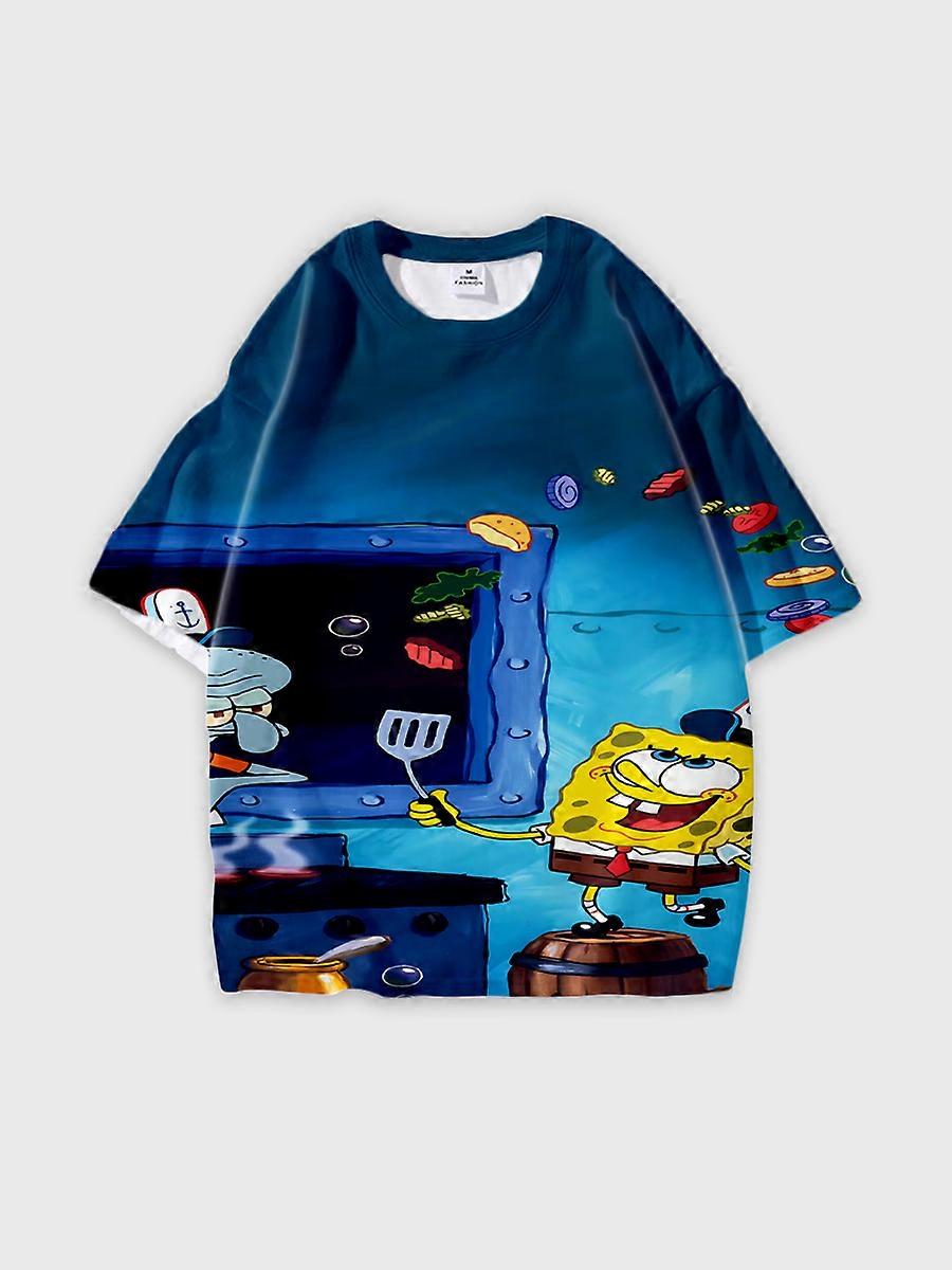 T-shirt round neck Cartoon Pattern loose short sleeve JW3136