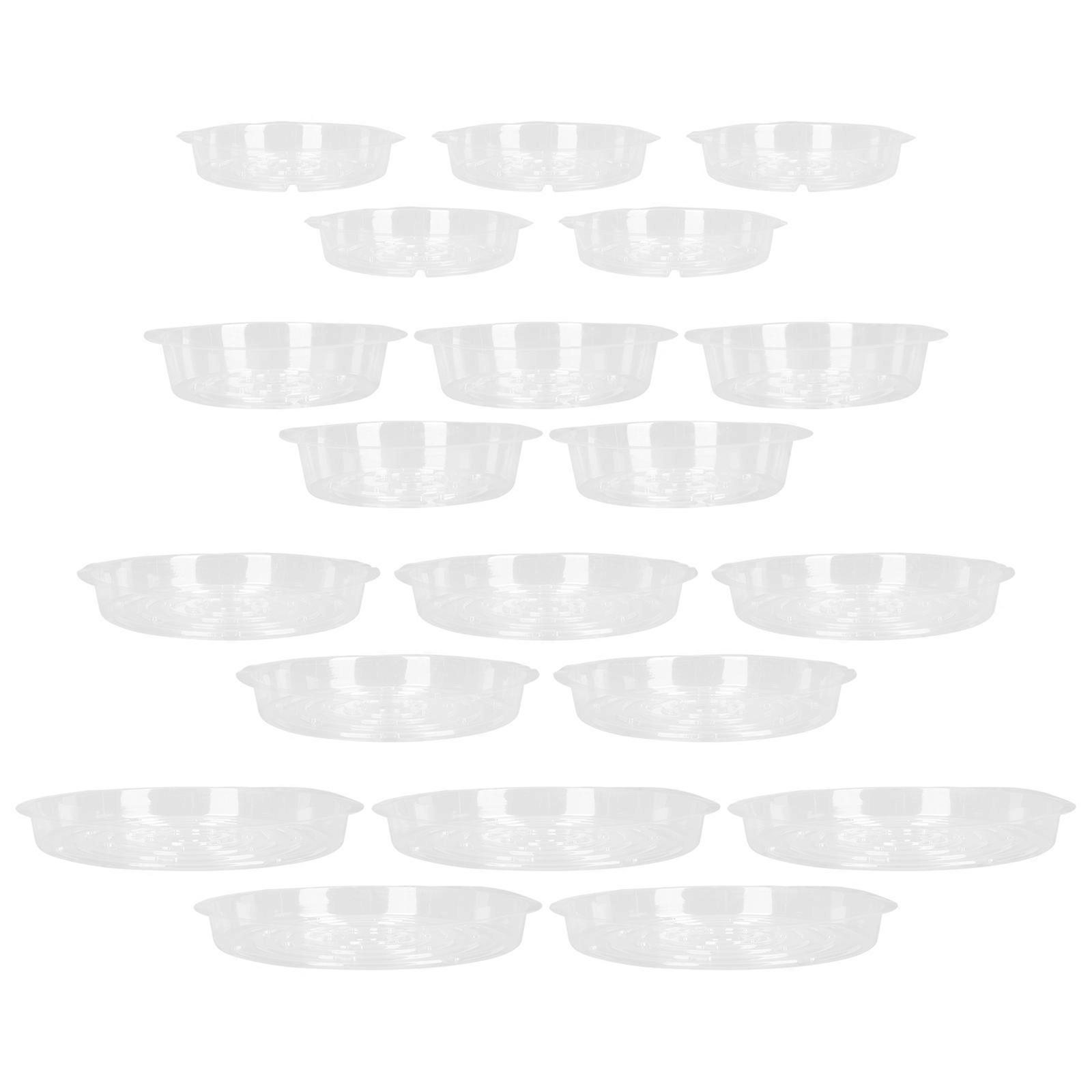 20pcs Transparent Round Plant Pot Base Trays for Neat and Clean Gardening – Water Drainage Trays for Flower Pots