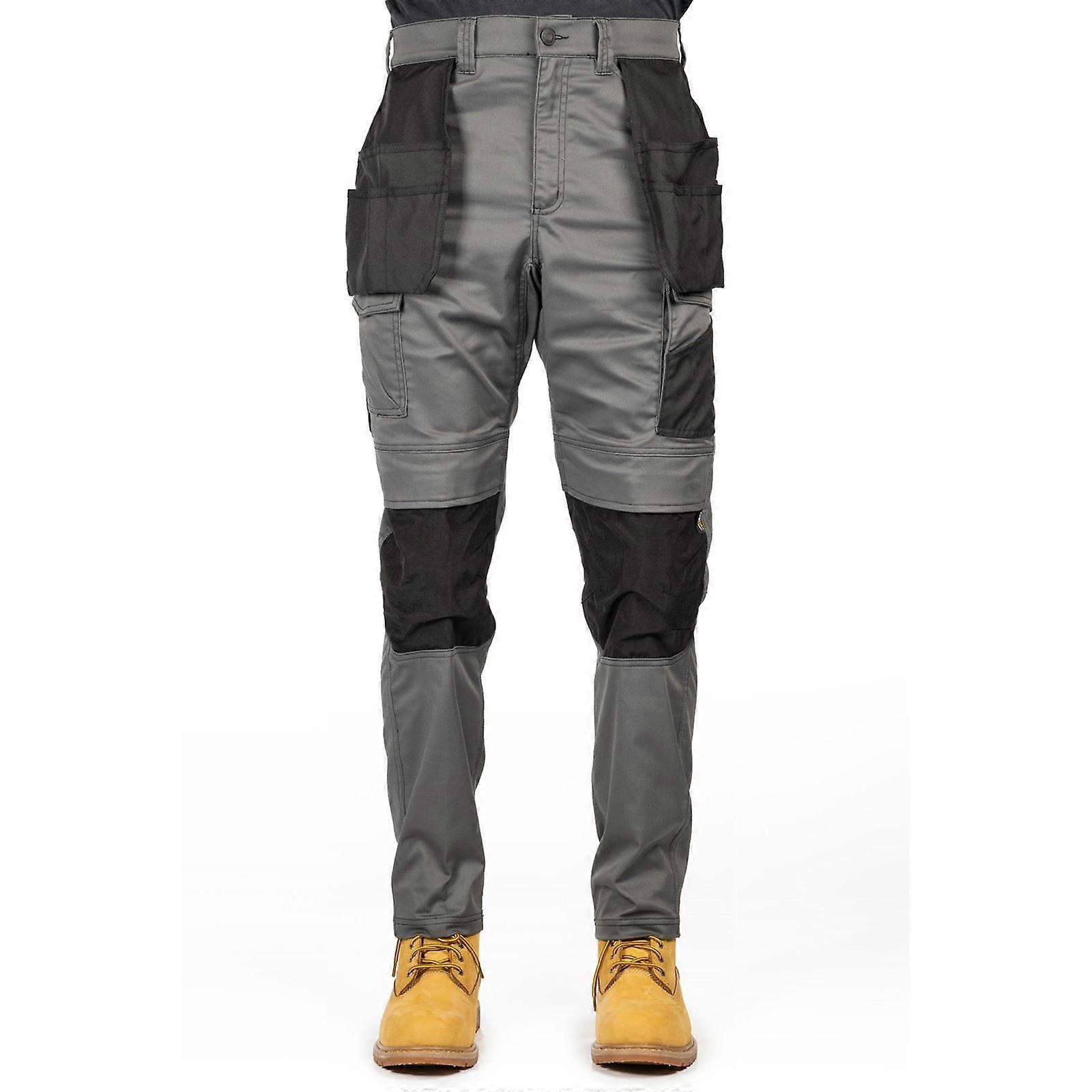 Caterpillar Essential Knee Pocket Stretch Holster Polyester Men's Grey Outdoor Trousers