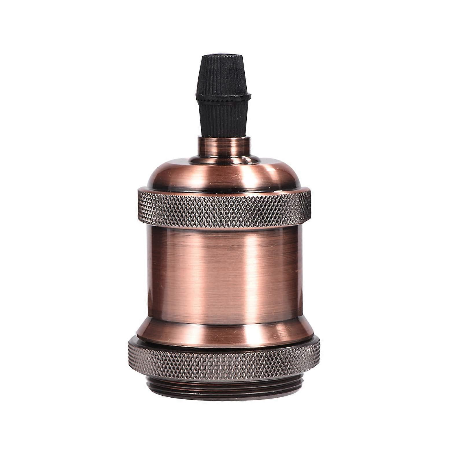 E27 E26 Lamp Socket, Copper Base Vintage Pendant Light Fixture with Pull Chain Switch, Dark Copper Finish for Kitchen and Bedroom
