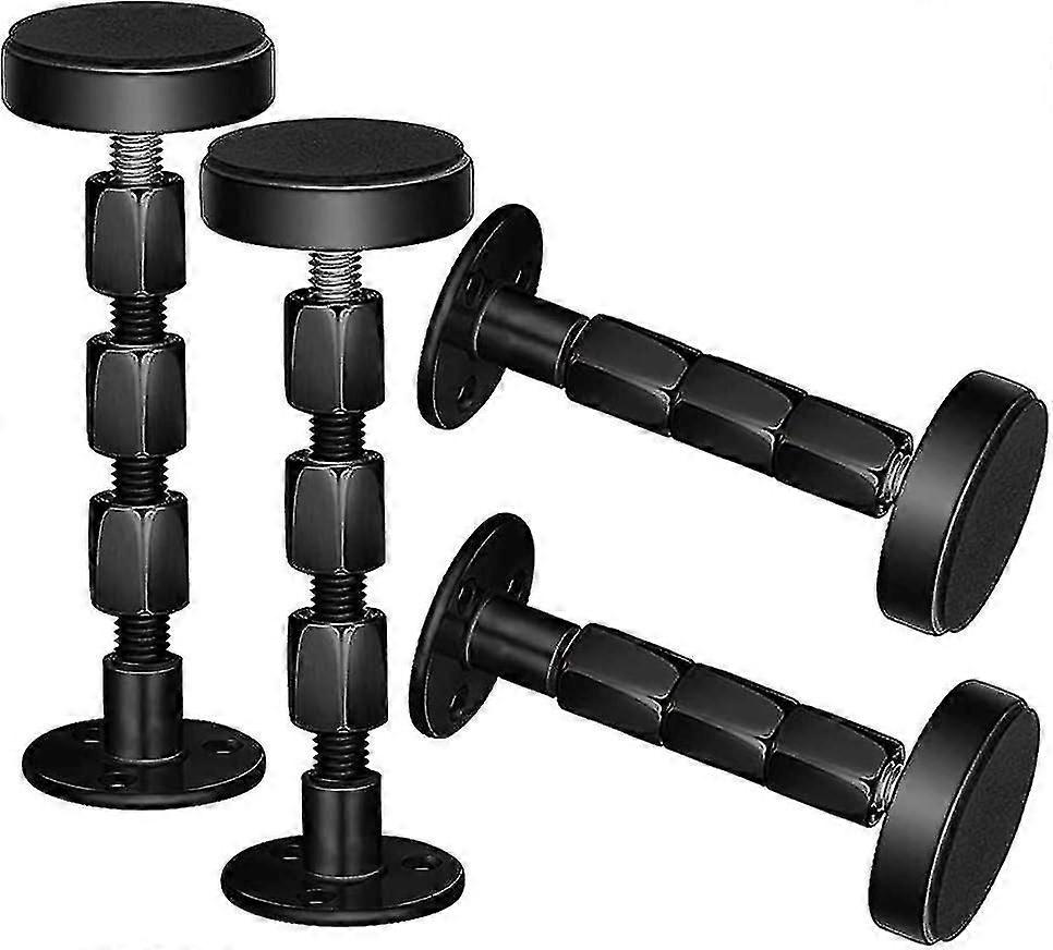 Black Headboard Stabilizers Headboard Adjustable Threaded Bed Frame Anti-shake Tool Diy Combination From 1.5"-4.5" (pack Of 4) - q36