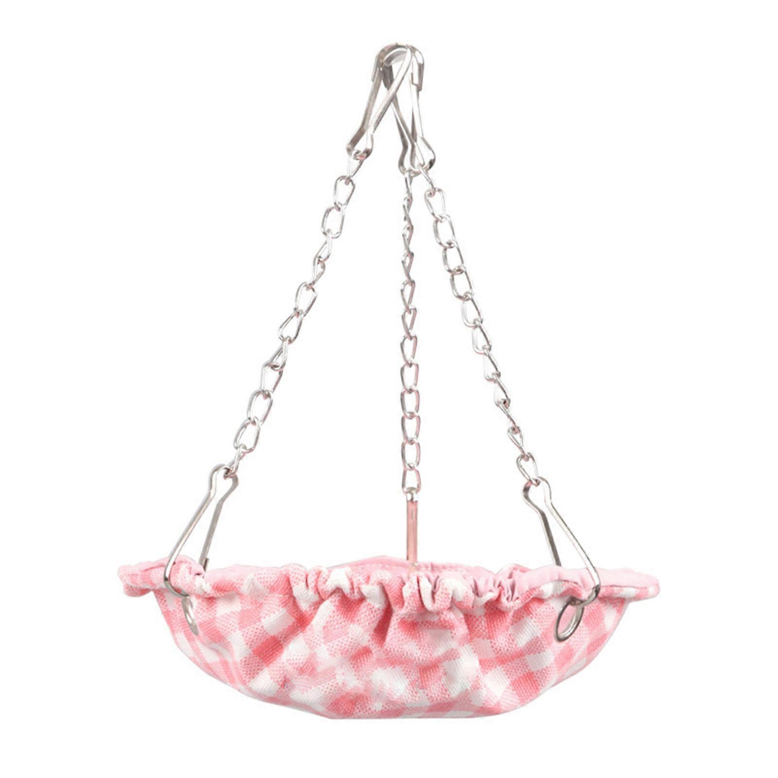 Waterproof Bird Bed with Adjustable Chain,Hanging Bird Nest for Cage, Small Size Bird Hammock Bird Huts for Conures Pink