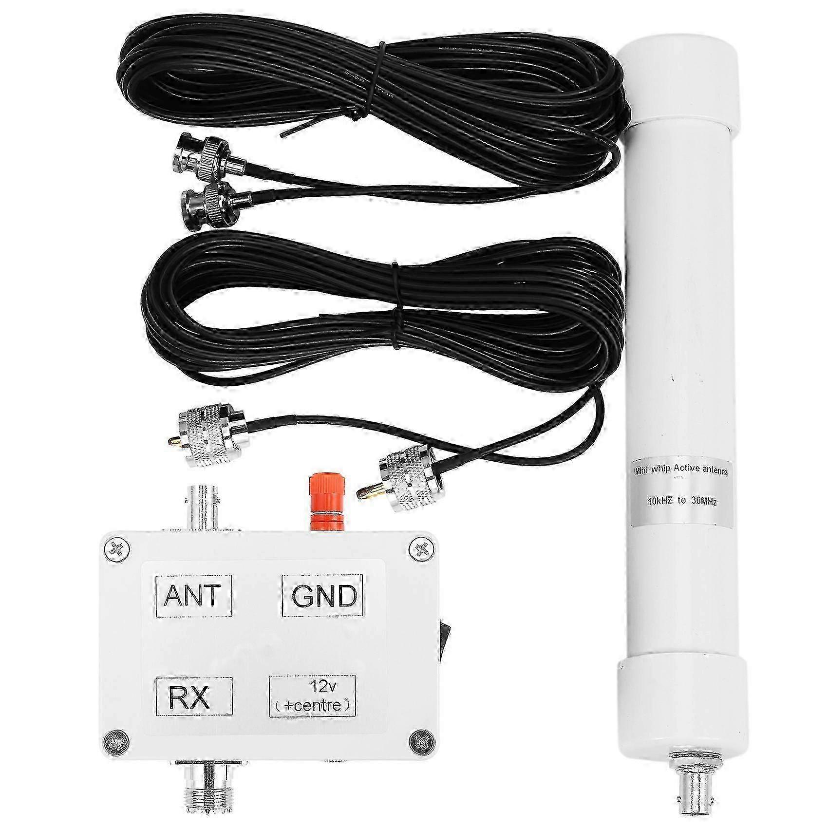 Active Mini Whip Antenna 10KHz to 30MHz - High-Frequency LHF VLF VHF SDR Receiver with Portable Cable for Enhanced Signal Reception
