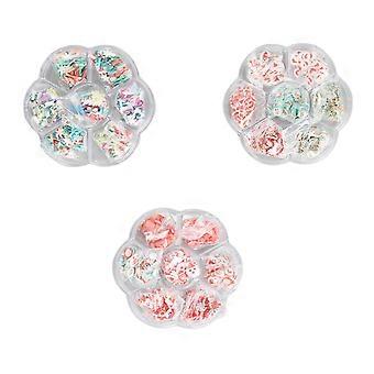 3 Box Christmas Nail Art Sequins Cute Exquisite DIY 3D Snowflake Polymer Clay Nail Art Slices Decoration